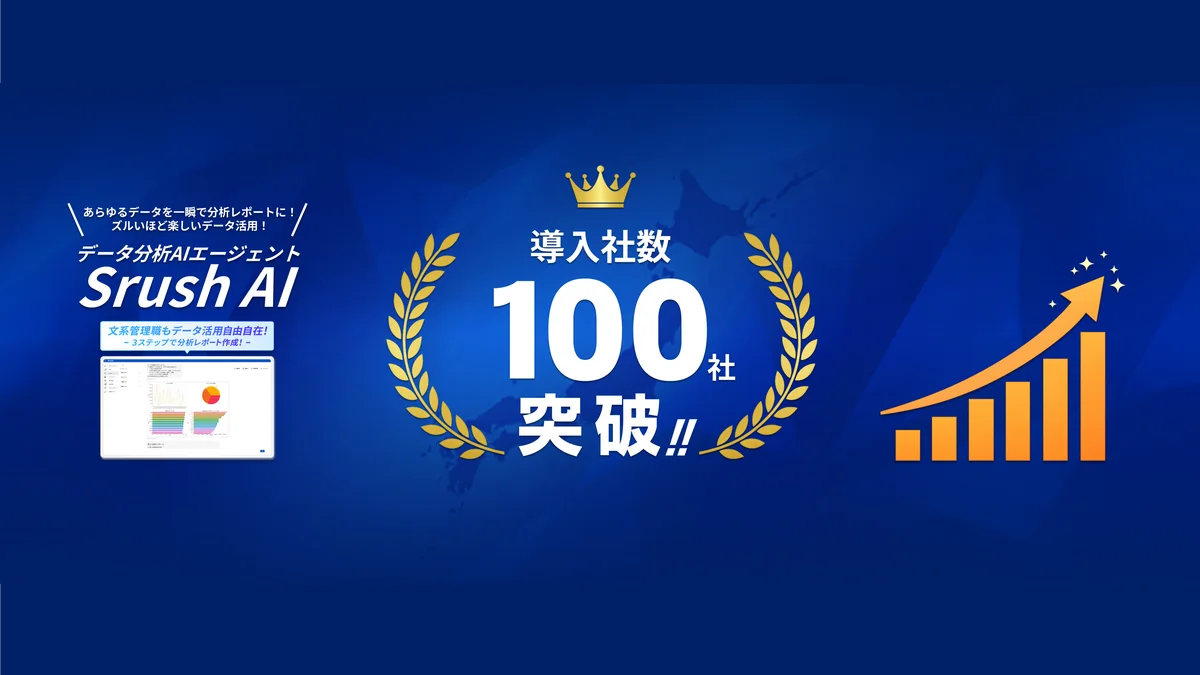 【導入100社突破】対話型データ分析AI「SrushAI」、無料トライアル延長と最新機能（β版）を公開 画像 1