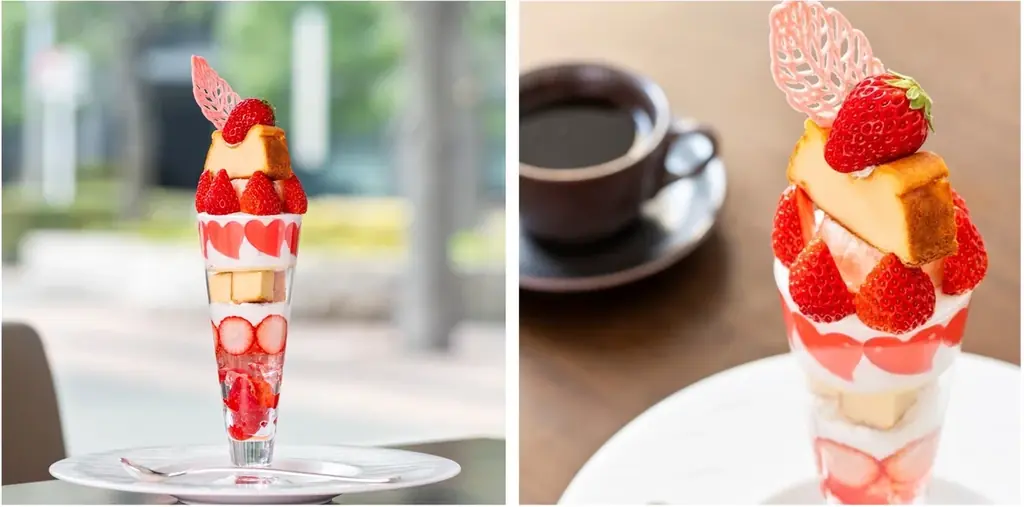 季節限定パフェシリーズより、冬の新作が登場 濃厚バスクチーズケーキ×苺を味わう「苺とバスクチーズケーキのパフェ」 画像 1