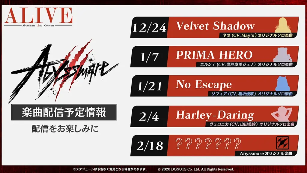 D4DJ、Abyssmare 2nd Concert -ALIVE-キービジュアル公開＆新曲の配信が決定！事前物販を本日より受付開始！ 画像 2