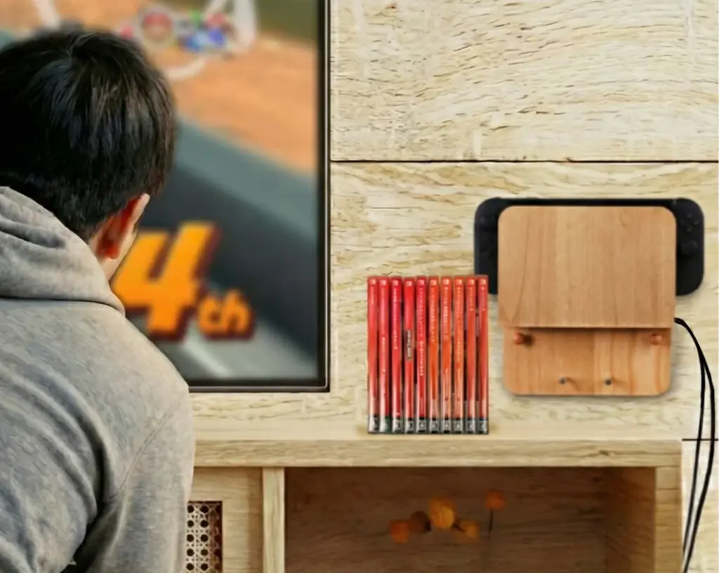 【KABEMONO】ゲーム機の置き場所問題を解決！木製・壁掛けの収納シェルフ【 switch2ケース 】を新たに販売いたします 画像 6