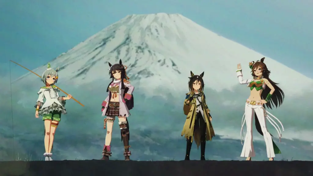 ゲーム『ウマ娘 プリティーダービー』新CMは名作時代劇を思わせる…「暴れん坊将軍」OPをオマージュ　”風来坊”なウマ娘が富士のふもとを駆け抜ける！ 画像 6