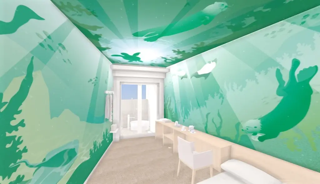 鳥羽に新名所誕生！｜鳥羽水族館のコンセプトルーム　　　　　　「ラッコブルー」と「ラッコグリーン」が旅館「扇芳閣」にオープン 画像 2