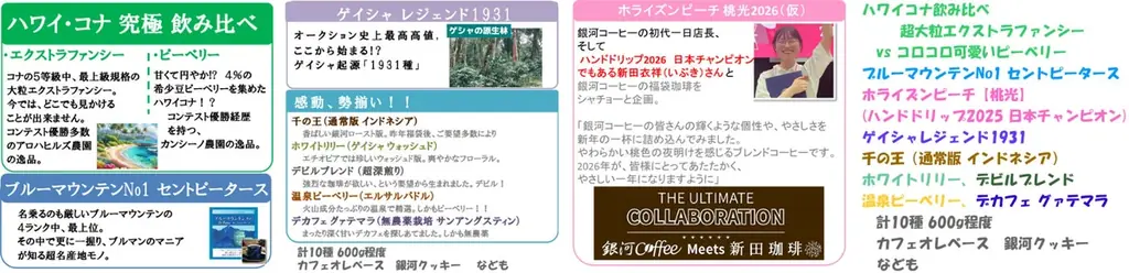 【銀河コーヒーの究極の福袋】予約開始！伝説のコーヒーから日本チャンピオン監修の逸品まで、珠玉のラインナップ全６種が登場 画像 4