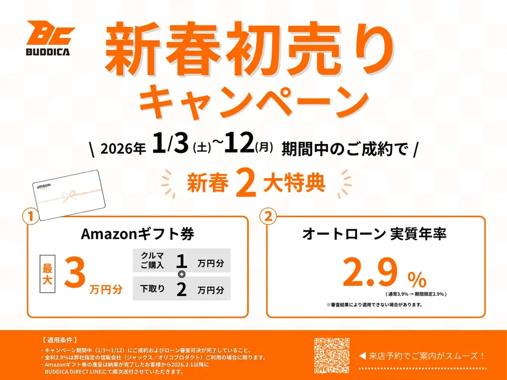 1/3開始 BUDDICA「新春初売り」特別金利2.9％＆最大3万円
