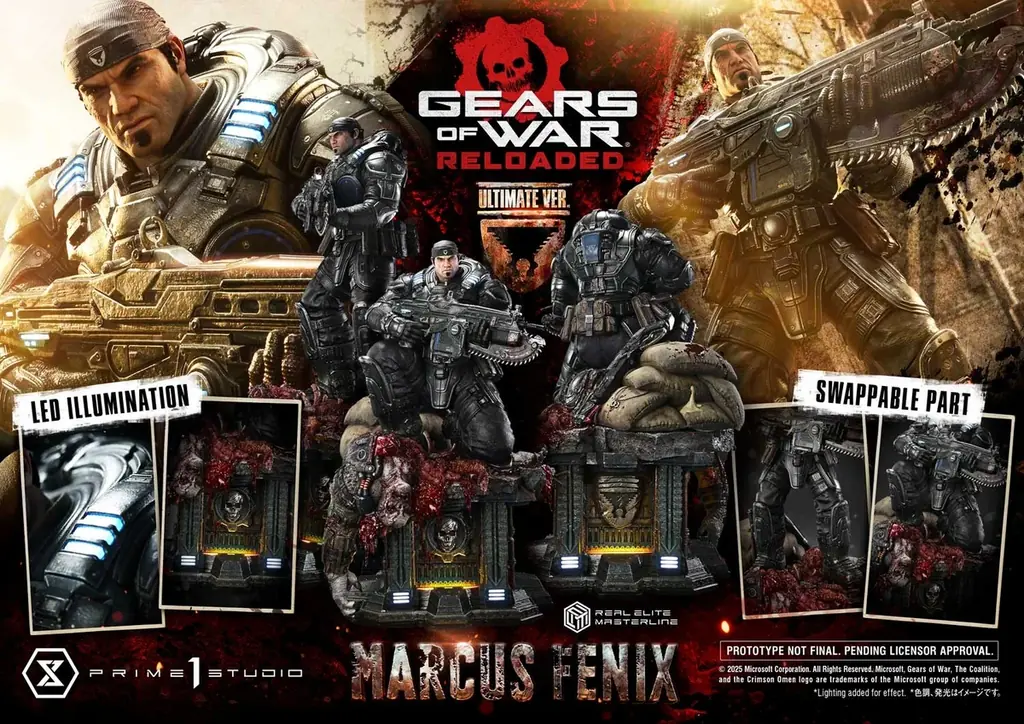 傑作TPS『Gears of War: Reloaded』より、「マーカス・フェニックス」の1/3スケールスタチューが登場 画像 15