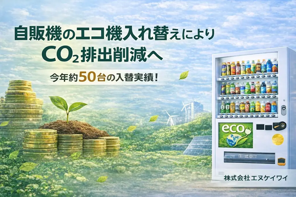 自販機のエコ機入替によりCO₂排出削減へ 画像 1