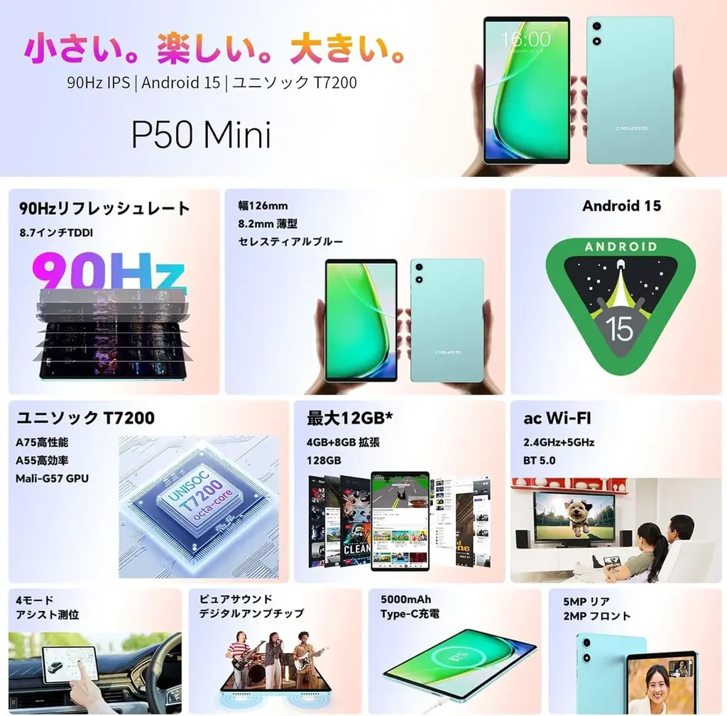 【10355円ゲット】Teclastタブレット『P50Mini』を期間限定の低価格でお得に購入可能！ Amazonセール開催(1/3から1/7まで) 画像 2