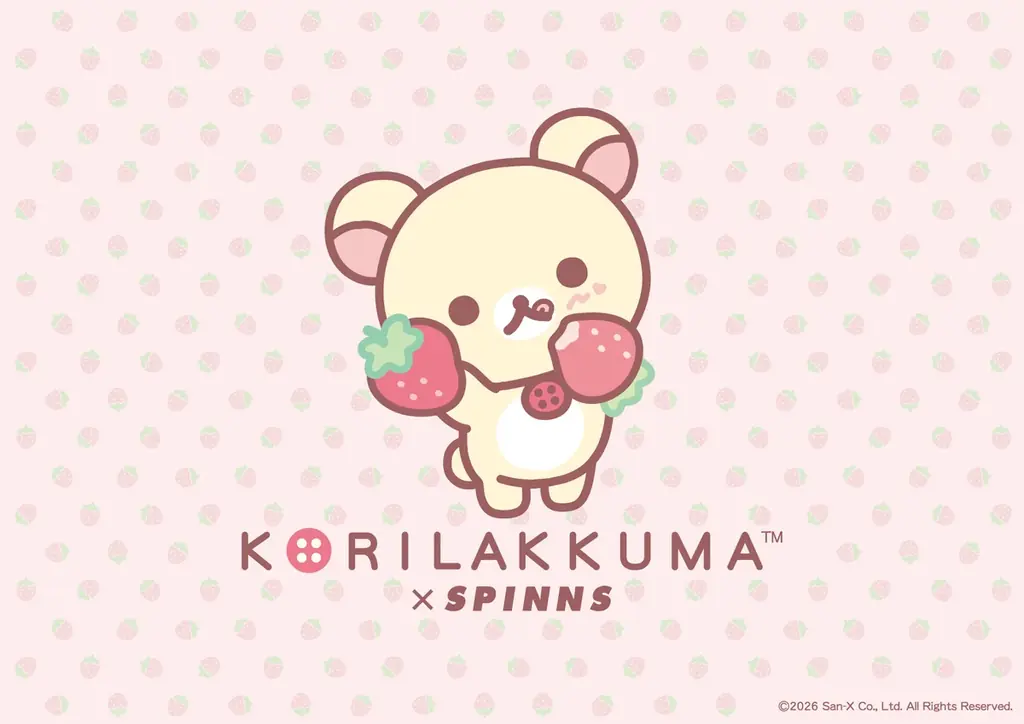 【いちごモチーフがきゅんと可愛い♡】コリラックマ×いちごがテーマのコラボレーションアイテムがSPINNSより新登場♪ 画像 1
