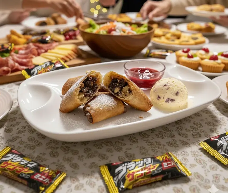 食感の三重奏！中華とチョコがマリアージュ「ブラックサンダー春巻き」爆誕 画像 6