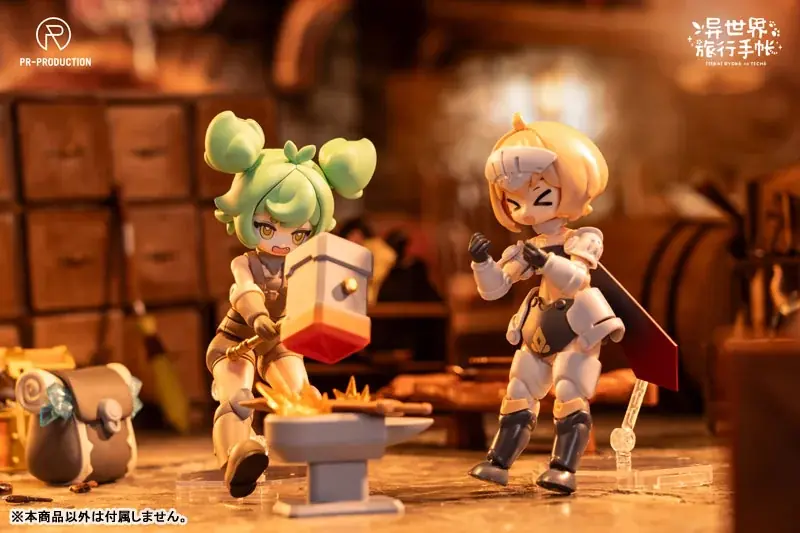 『異世界旅行手帳』より、「03 新人鍛冶師 ヘーリー・スミス」「武器パック 01 スライムブロック シリーズ」プラスチックキットが登場。 画像 11