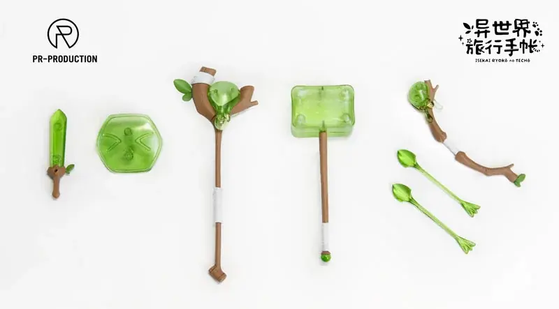 『異世界旅行手帳』より、「03 新人鍛冶師 ヘーリー・スミス」「武器パック 01 スライムブロック シリーズ」プラスチックキットが登場。 画像 13