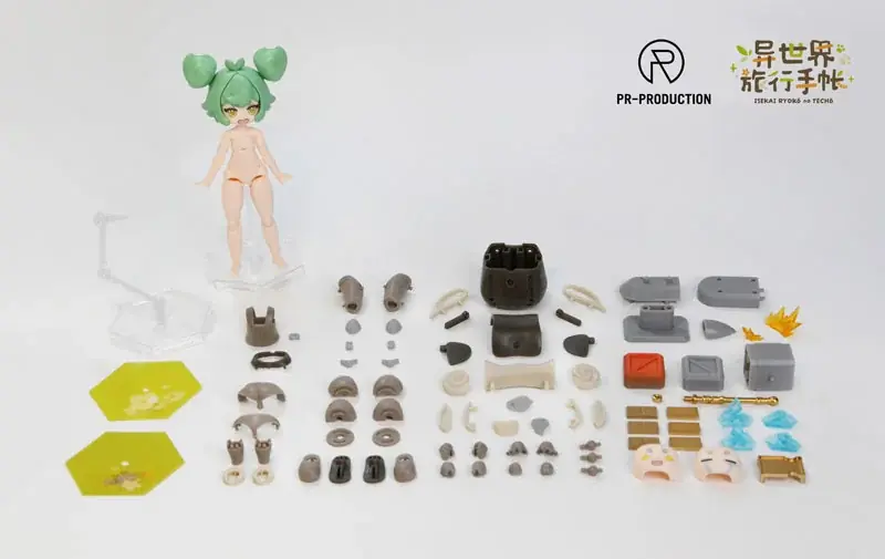 『異世界旅行手帳』より、「03 新人鍛冶師 ヘーリー・スミス」「武器パック 01 スライムブロック シリーズ」プラスチックキットが登場。 画像 2