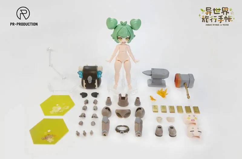 『異世界旅行手帳』より、「03 新人鍛冶師 ヘーリー・スミス」「武器パック 01 スライムブロック シリーズ」プラスチックキットが登場。 画像 9