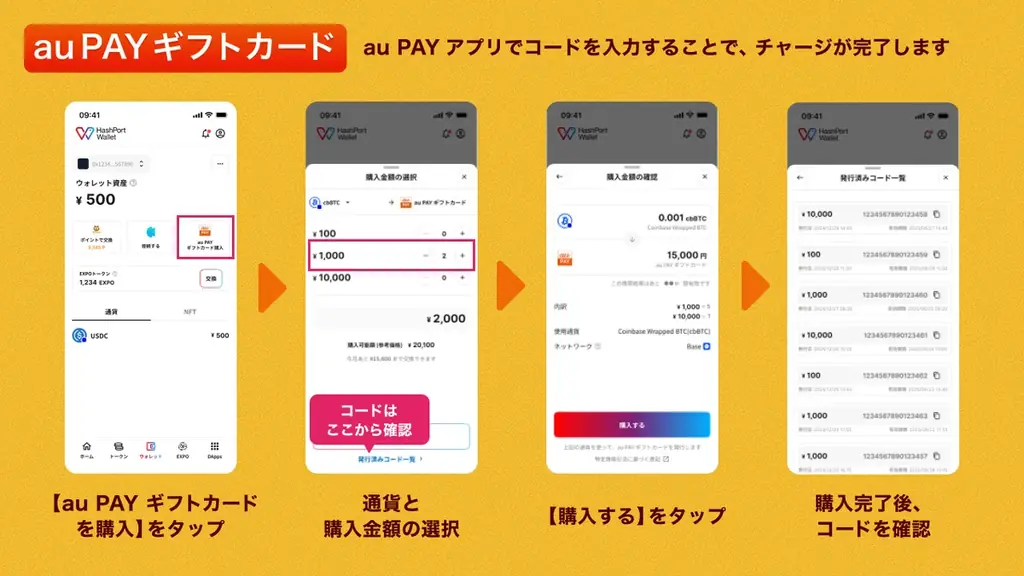HashPort Wallet、Pontaポイント/au PAY マネーライト「1億円あげちゃうキャンペーン」を開催！ 画像 4