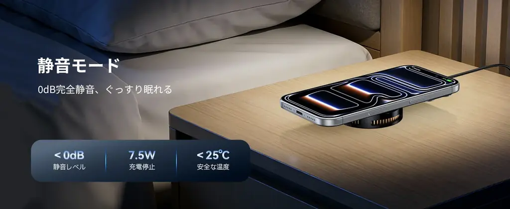 【50％OFF】ゲーム・業務中も安心。冷却機構搭載ワイヤレス充電器「RORRY A9」が半額 画像 4
