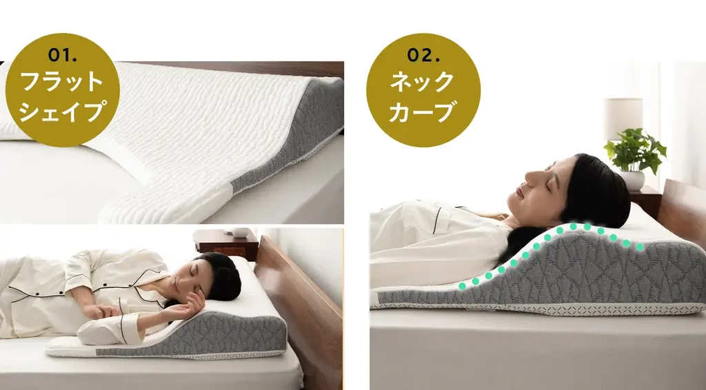 この大きさとカタチには意味がある！頭・首・背中・上腕と上半身まるごと“面で支える”超大型まくら『エムール プレミアム ボディアッパーピロー』が新登場！意匠登録済の独自形状で理想の寝姿勢をサポート！ 画像 7
