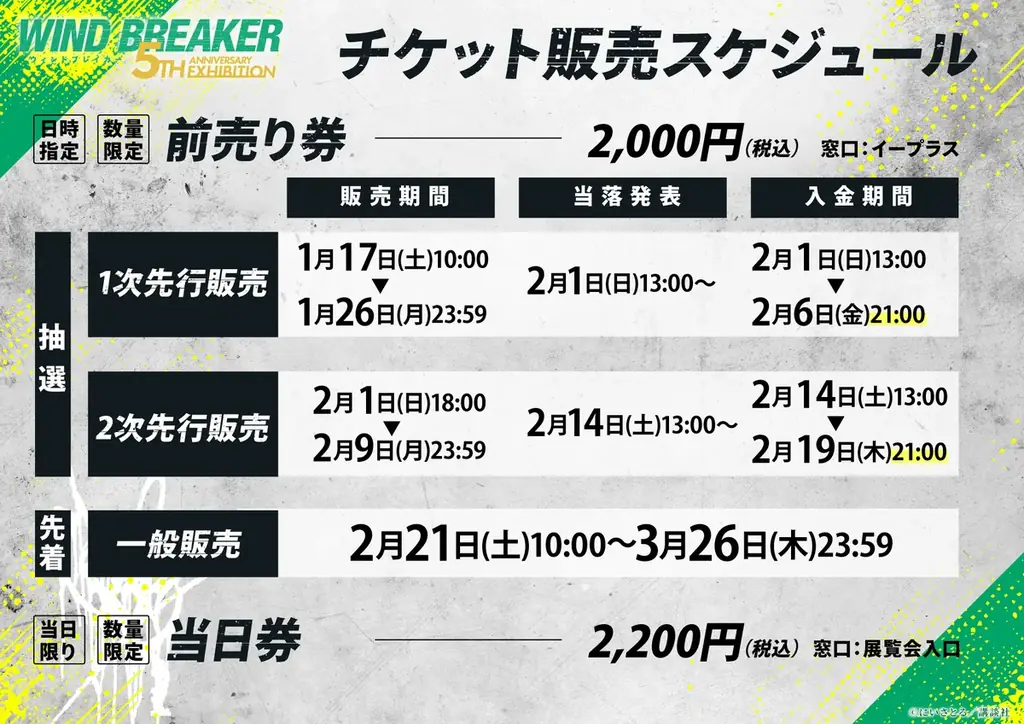 作品史上最大規模の原画展「WIND BREAKER 5th ANNIVERSARY EXHIBITION」2026年春開催決定！ 画像 2