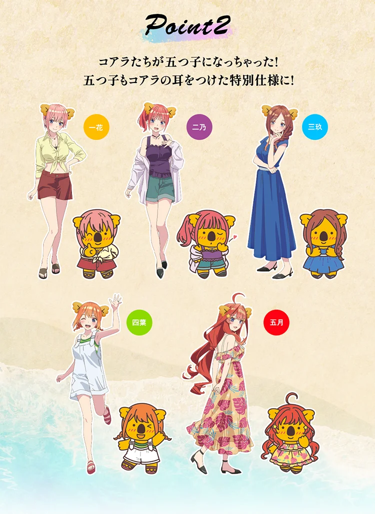 前回は初日で完売した大人気コラボ第二弾が登場！TVスペシャルアニメ『五等分の花嫁＊』×『コアラのマーチ』ロッテオンラインショップ限定グッズ全4種　1月19日(月)正午より期間限定・受注生産で販売 画像 3