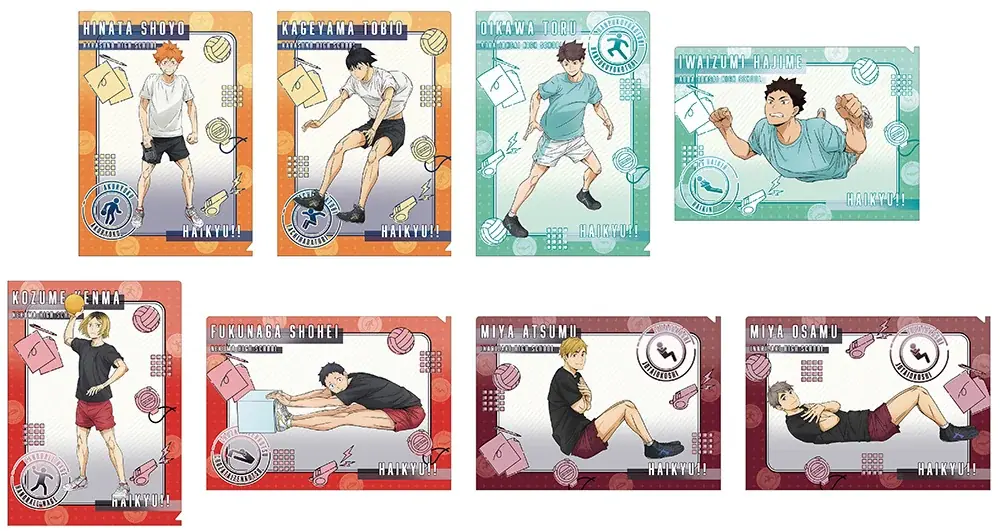 アニメ「ハイキュー!!」の日向、影山たち8人が、体力測定を受ける描き下ろしビジュアルの新商品が2026年3月14日発売！　アニメイトでは、特典「記録用紙風ポストカード」がもらえるフェアを開催!! 画像 4