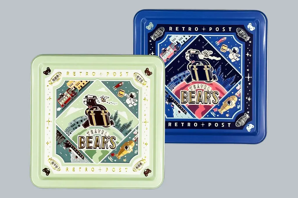 【新商品】箔押しブランド「ROKKAKU」と、人気イラストレーターオビワンのコラボ『旅熊 TOURSシリーズ エンボス缶セット』『旅熊 TOURSシリーズ ステーショナリー』が一般販売開始いたします 画像 3