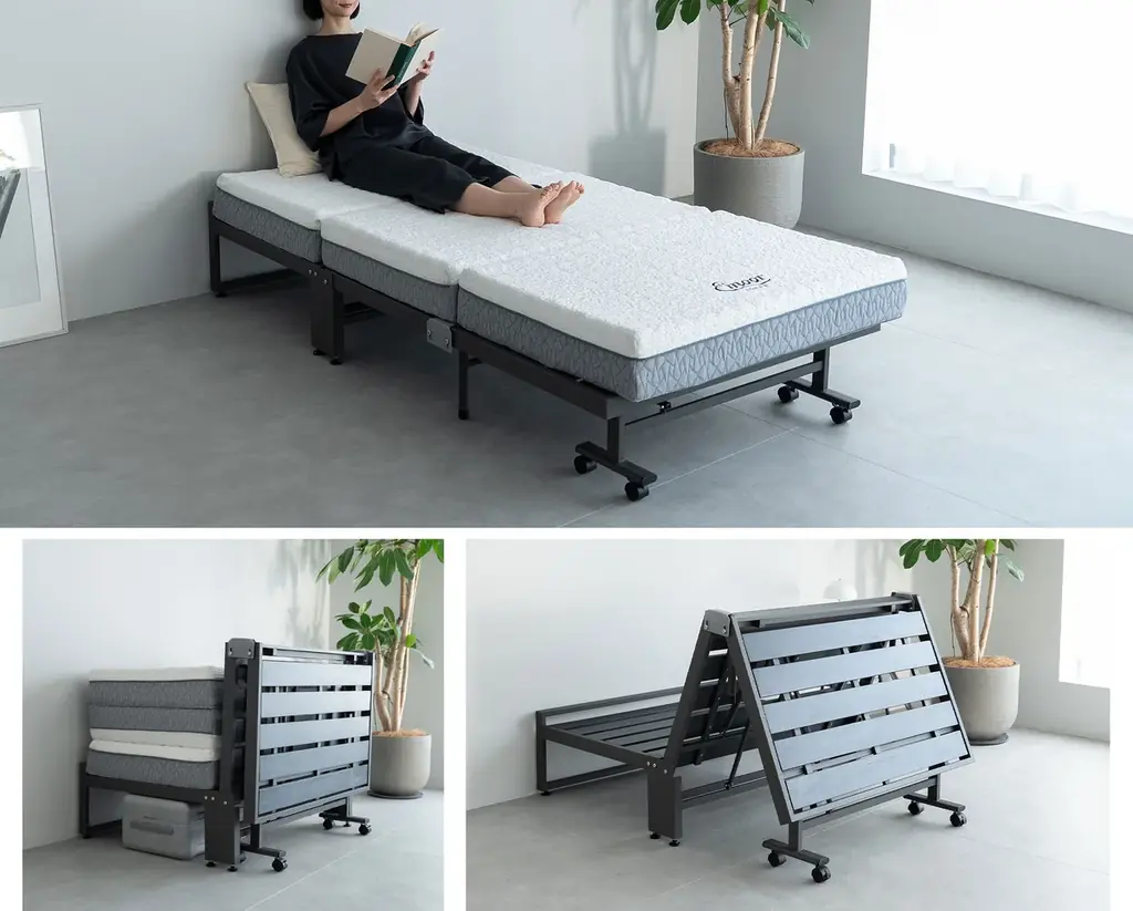 『布団をたたむ』を令和のライフスタイルに合わせてアップデート。トランスフォーム家具ブランドTATAMUから三つ折りマットレス専用折りたたみベッド「FARBLE（ファーブル）」が新登場。 画像 2