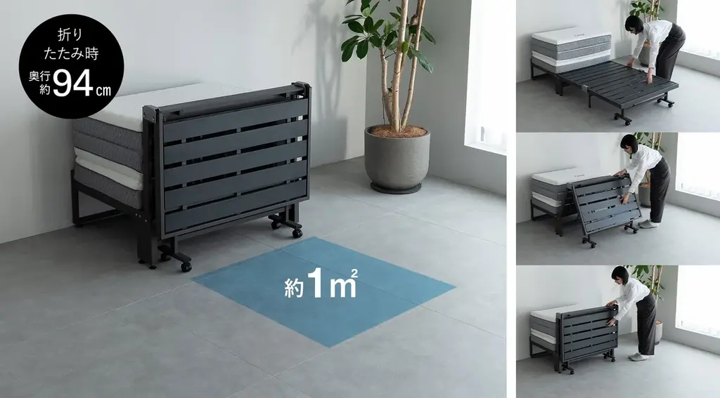 『布団をたたむ』を令和のライフスタイルに合わせてアップデート。トランスフォーム家具ブランドTATAMUから三つ折りマットレス専用折りたたみベッド「FARBLE（ファーブル）」が新登場。 画像 6