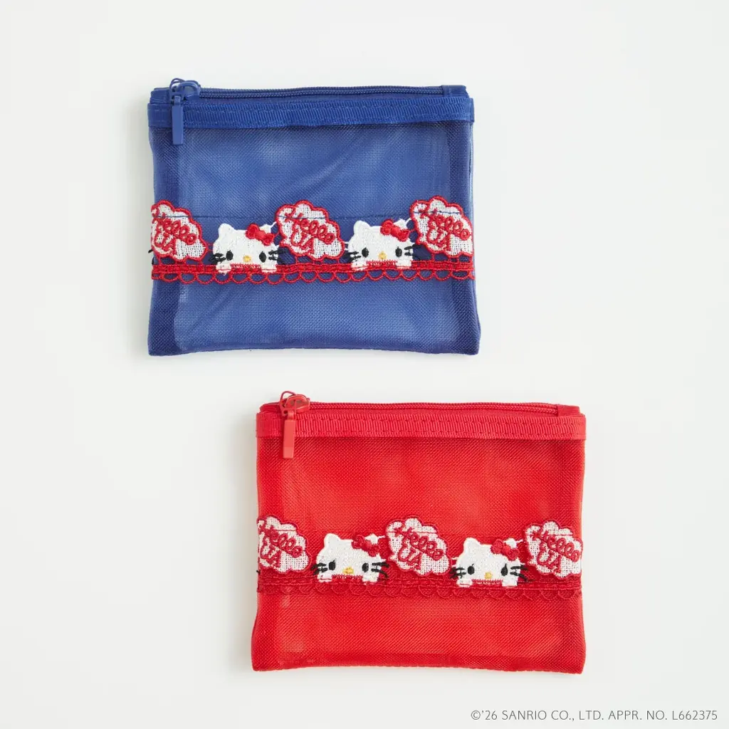 「ハローキティ」×「近沢レース店」×「ユナイテッドアローズ」トリプルコラボのハンカチ1型、ポーチ3型を展開。「ユナイテッドアローズ オンライン」にて本日1月23日（金）予約開始、2月13日（金）発売 画像 4