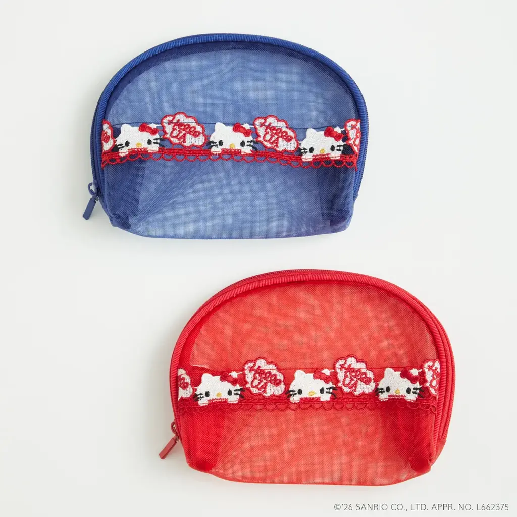 「ハローキティ」×「近沢レース店」×「ユナイテッドアローズ」トリプルコラボのハンカチ1型、ポーチ3型を展開。「ユナイテッドアローズ オンライン」にて本日1月23日（金）予約開始、2月13日（金）発売 画像 6