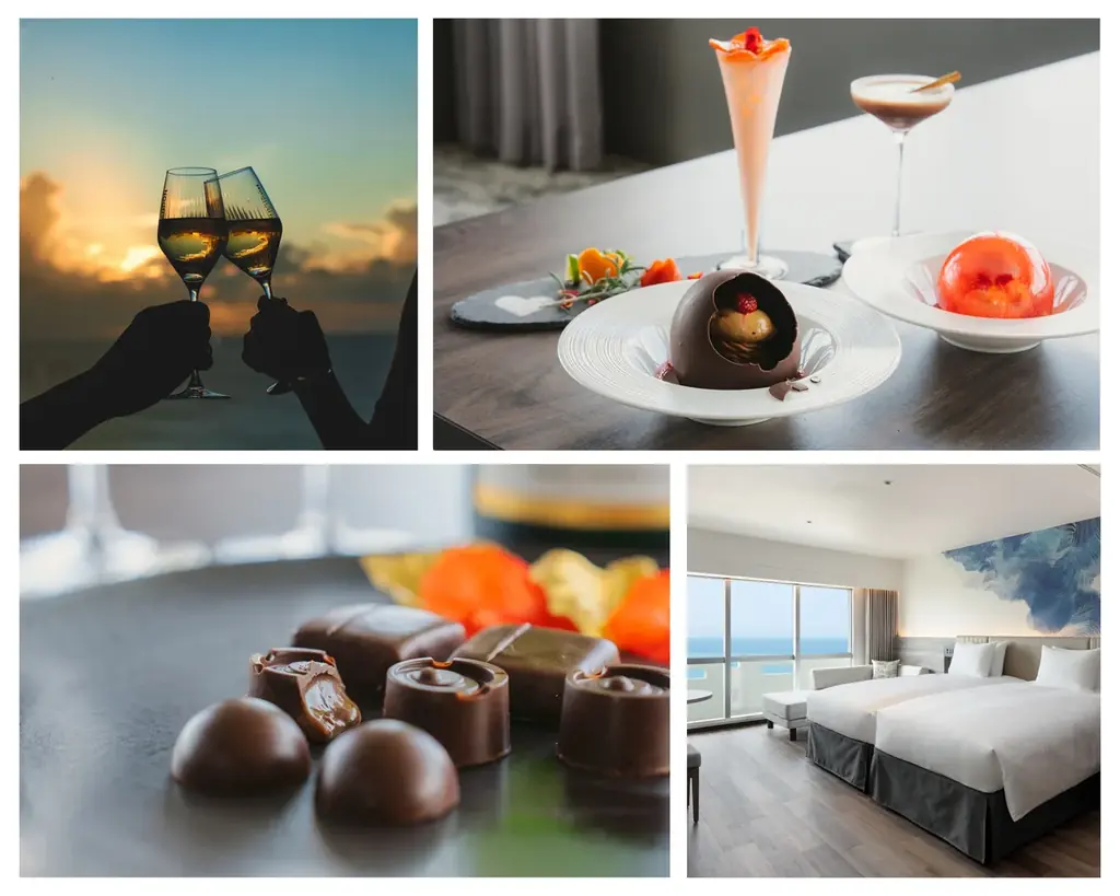 沖縄の海と夕陽を望む「Executive Lounge」で味わうチョコレートスイーツや、客室で楽しむシャンパン付きプランなど、大人のバレンタインステイを提案。【グランドメルキュール沖縄残波岬リゾート】 画像 1