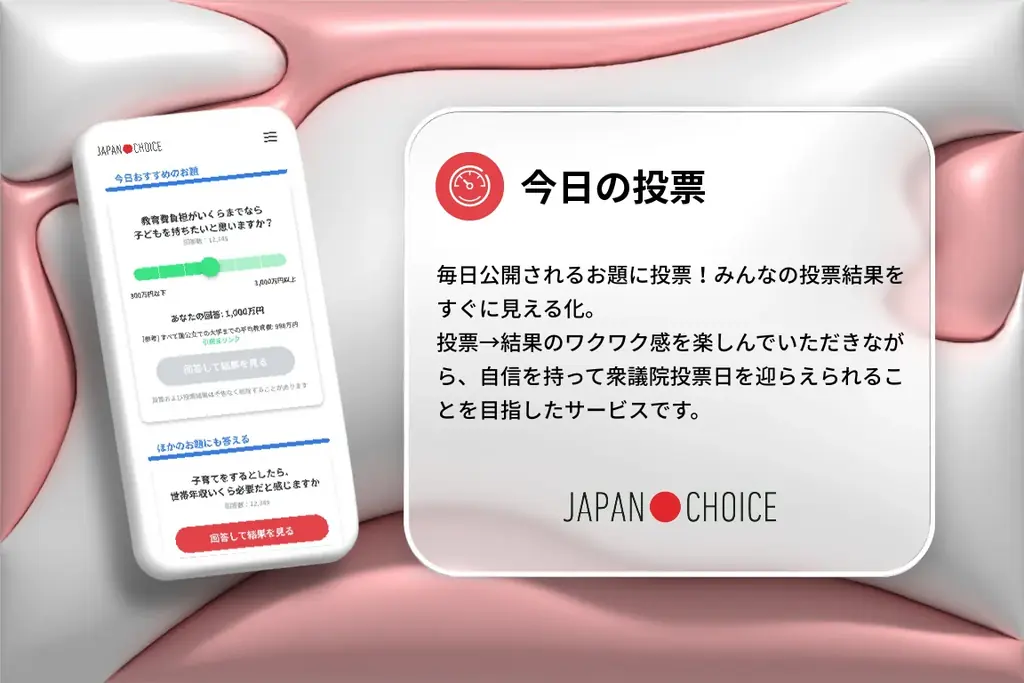 【衆院選2026】若者の投票者の10人に1人が使う「JAPAN CHOICE」アップデートして1/31(土)全機能公開予定！ 画像 5