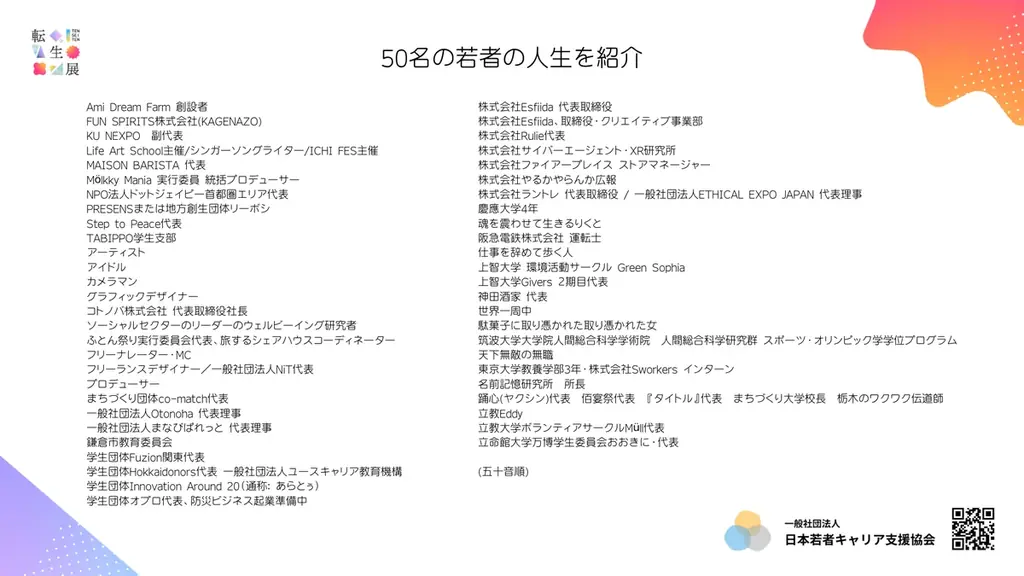 【新感覚の出会いの場】「人生」をテーマに若者と繋がれる転生展を開催 画像 5