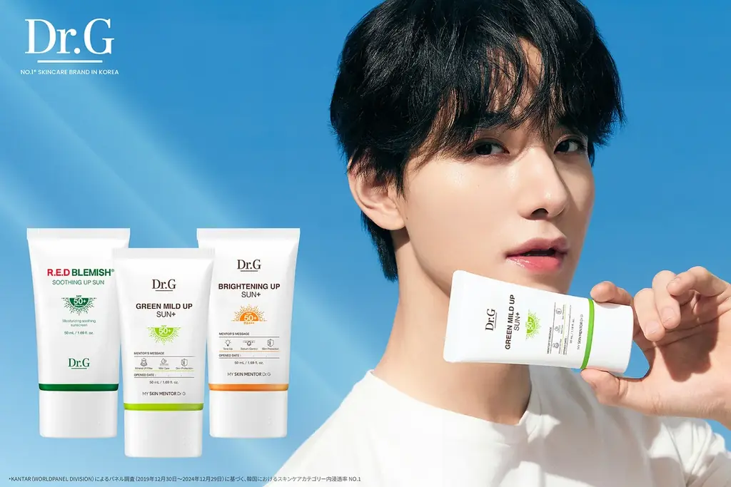 韓国のNo.1スキンケアブランド*¹＜Dr.G＞、佐藤景瑚（JO1）さんを起用したサンケアシリーズのビジュアルが完成！ 画像 1
