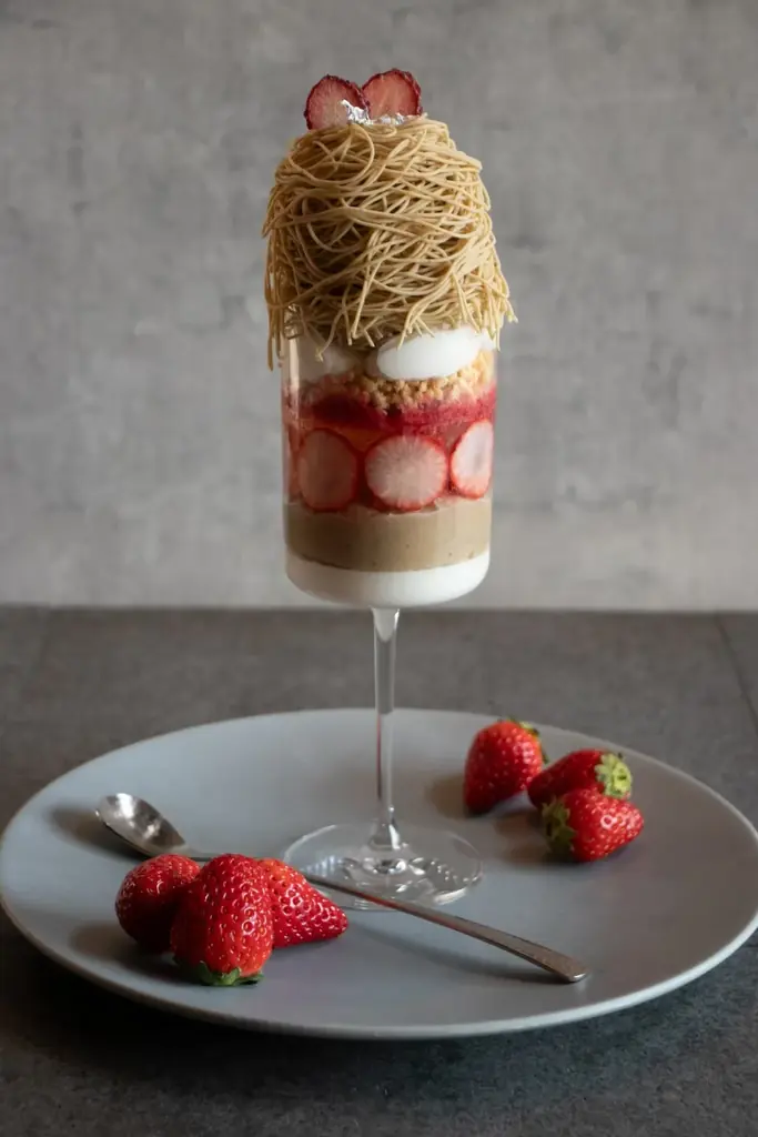 【和栗専門紗織】2月からの季節限定スイーツが登場/『和栗と季節の果物パフェ “国産いちご”』『デコポンと和栗の錦糸モンブラン』 画像 4