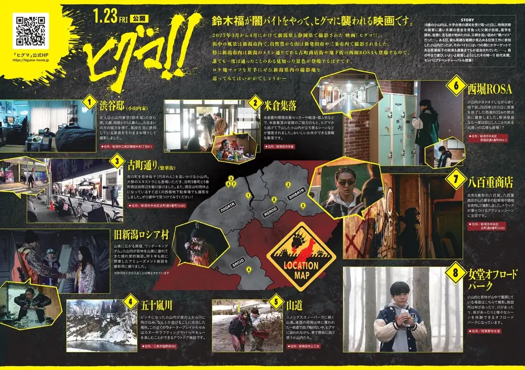 映画『ヒグマ!!』の舞台は新潟だった！新潟市・新発田市・阿賀野市・三条市で撮影されたロケ地マップ完成 ＆ 映画の裏側がわかる無料講演会も開催 画像 2