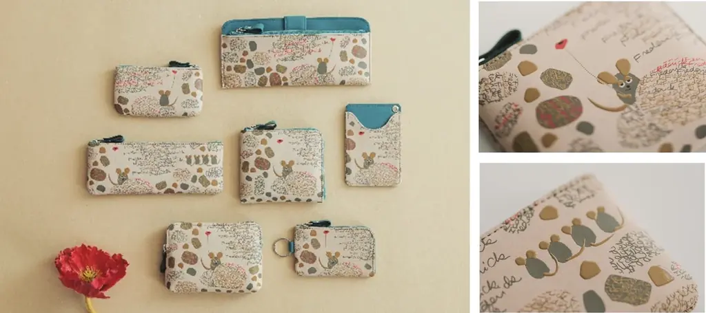 レオ・レオニ『フレデリック』×伝統工芸品「甲州印伝」創業1582年の印傳屋が描いた「絵本作品コレクション」第2弾。愛らしい後ろ姿もポイント！「財布」「ポーチ」「ペンケース」など全7種類。 画像 1