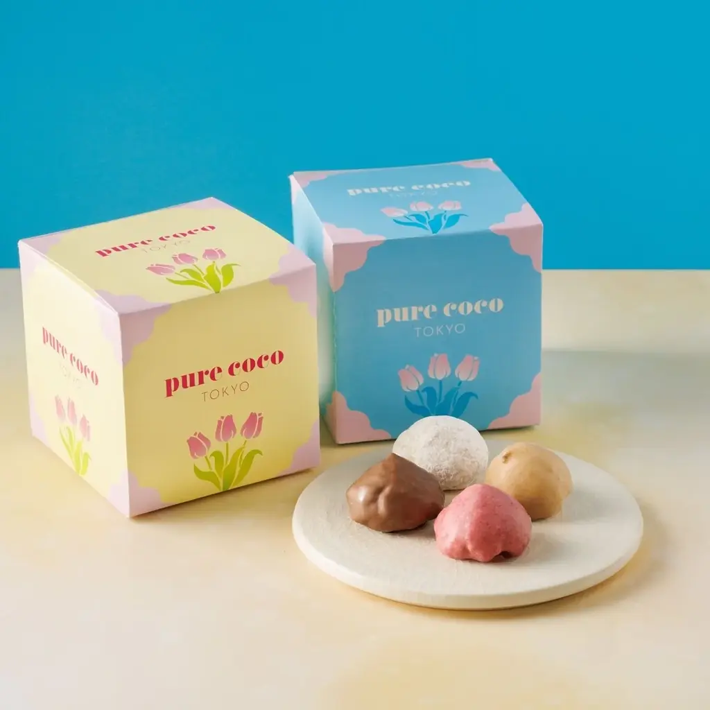 【pure coco TOKYO（ピュアココ トーキョー）】3本のピンク色のチューリップに想いを込めて　大切な想いや感謝の気持ちを彩る『ピュアココ ホワイトデーキューブ』発売 画像 2