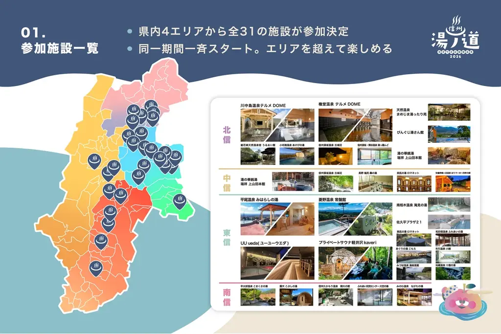 【信州の冬を温める】長野県全域から31の銭湯・温泉・サウナ施設が参加！スマホで巡るスタンプラリー企画『信州湯ノ道2026 』を2月6日（金）より初開催 画像 3