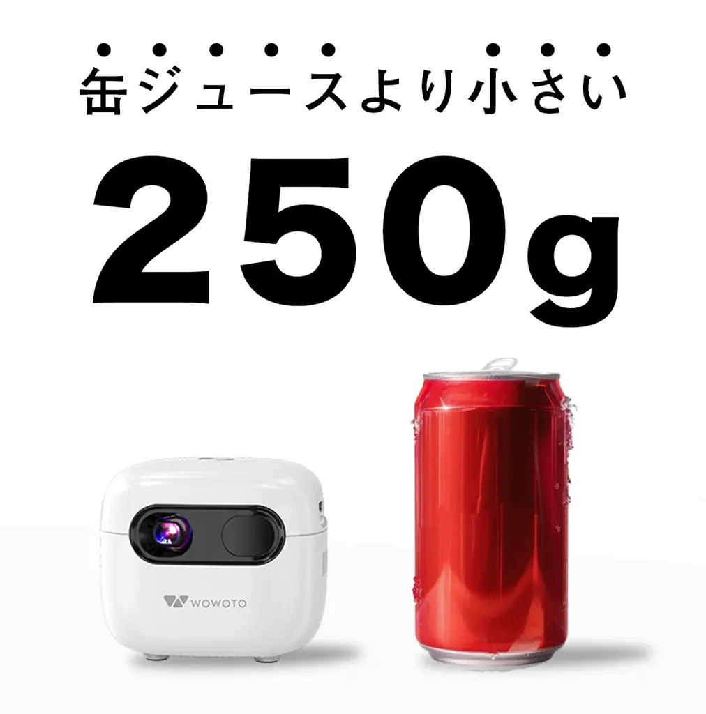 【缶ジュースより小さい】ポケットにも入る手のひらサイズのミニプロジェクター「wowoto Q8」がクラウドファンディングを1/24より開始 画像 2
