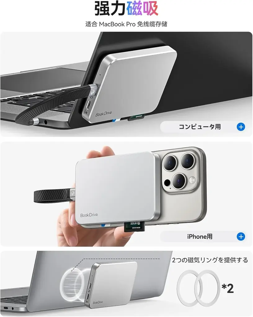 ORICO BookDrive 512GB：Magsafe対応の携帯外付けSSD