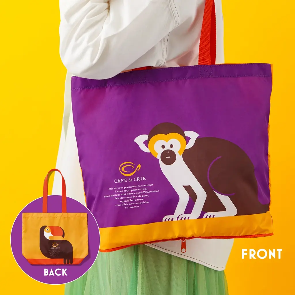 『カフェ・ド・クリエ』初のオリジナルエコバッグ！”おこじょ”などの目を引くアニマルモチーフ×鮮やかカラーが印象的な「アニマルエコバッグ」を2月10日（火）より新発売 画像 3