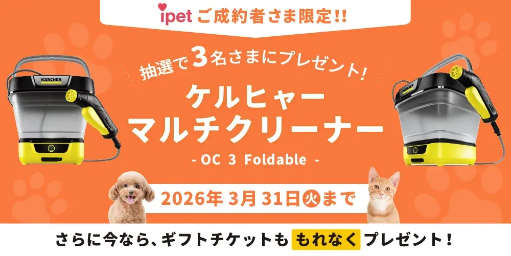 『アイペット損保』ご成約でケルヒャーマルチクリーナー「OC 3 Foldable」が当たる！キャンペーン開催│ペット保険比較のピクシー 画像 1