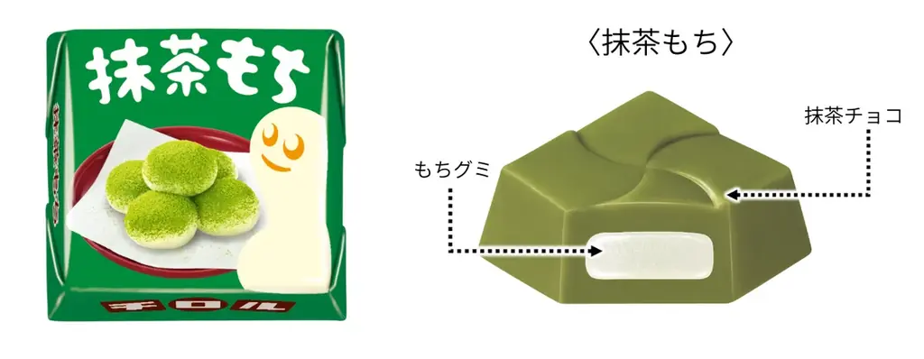 【宇治抹茶100％使用】抹茶の旨味広がるもちっもち食感♫チロルチョコ「抹茶もち〈袋〉」新発売！ 画像 2