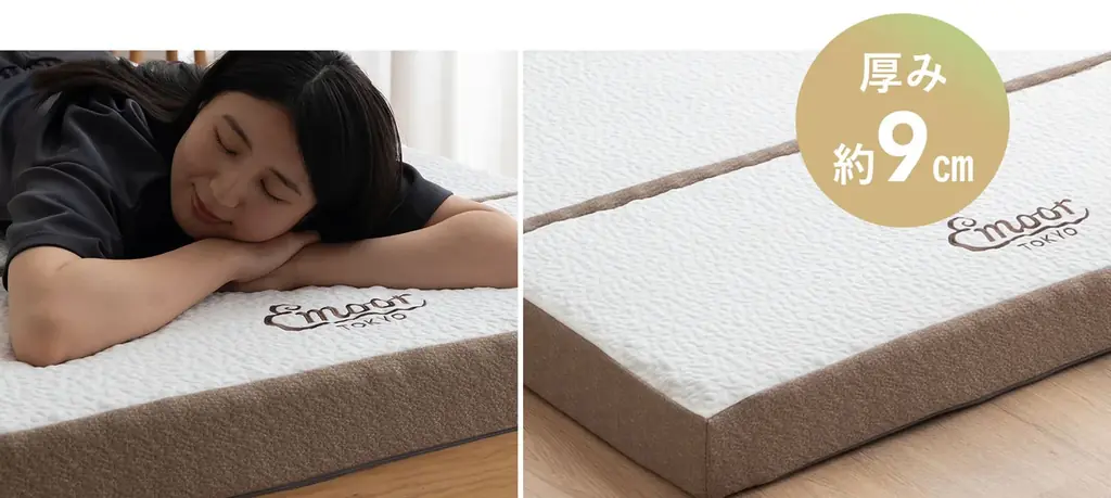 奥行きわずか39cmにしまえる本格マットレスが誕生！高機能マットレスの寝心地はそのままにコンパクトにたためる新設計。来客用やミニマルな暮らしにぴったりな『5つ折りマットレス』です！ 画像 5