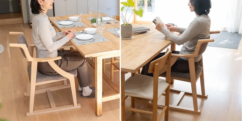 高齢者向け椅子の豊富なラインナップを展開する健康家具ブランドEMOORより、“食事のしやすさ”と“食後のひと休み”を両立した新商品『食を楽しむための椅子～みのり～』が登場 画像 5