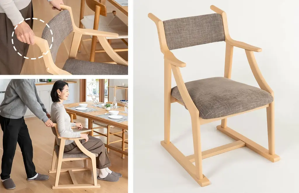 高齢者向け椅子の豊富なラインナップを展開する健康家具ブランドEMOORより、“食事のしやすさ”と“食後のひと休み”を両立した新商品『食を楽しむための椅子～みのり～』が登場 画像 7