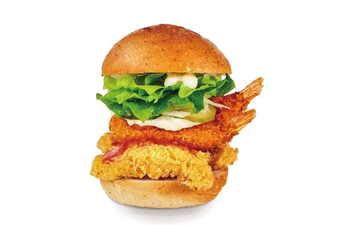 【bb.q オリーブチキン】サクッと、ぷりっと、えび三昧。えびとチキンの美味しい相乗効果が楽しい「えびフライバーガー」シリーズが新登場！ 画像 3