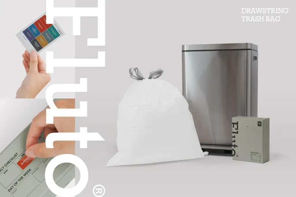 今日は何ゴミ？出し忘れをゼロに！分別カレンダー付きのFluto紐付きゴミ袋 画像 1