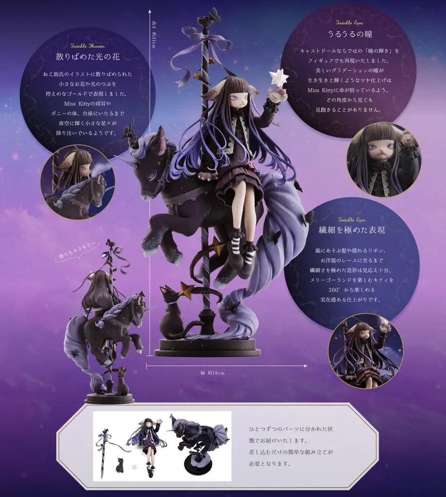 人気イラストレーターねこ助氏が描き下ろした一枚のイラストを原案に、実力派アーティストPeipei（佩佩）氏・mamoru、氏が立体表現を担当。DOLK初となるフィギュア化がついに実現しました。 画像 5