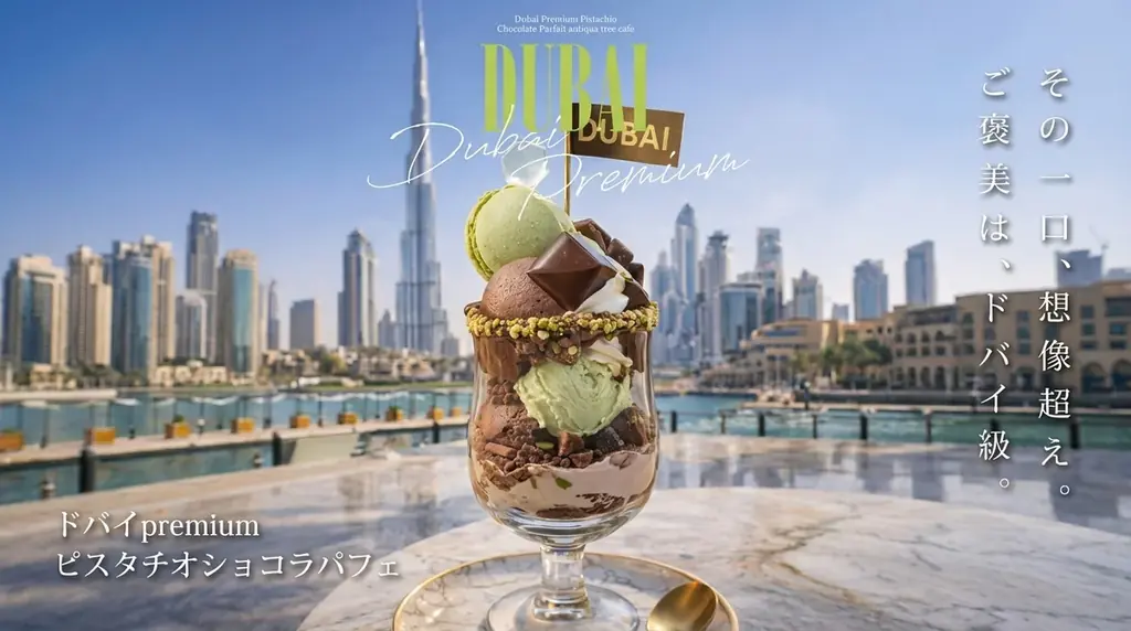 ドバイ風プレミアムピスタチオパフェがワタワンで登場