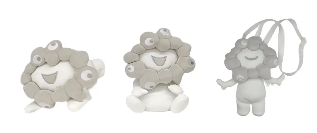 【EXPO2025 公式ライセンス商品】白ミャクミャクの新商品「お手玉風ぬいぐるみ／這型ぬいぐるみ／全身ぬいぐるみポーチ」が新登場 画像 1